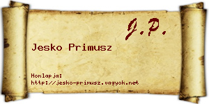 Jesko Primusz névjegykártya
